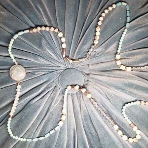 Beaded necklace with crystals and stone beads.